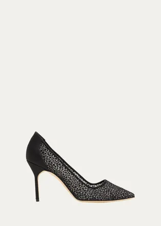 Manolo Blahnik 90mm BBLA Dot Mesh Pumps