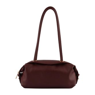 Pourchet Tassen, Dames, Rood, ONE Size, Leer, Tempo Schoudertas