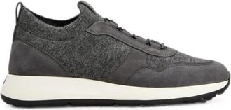 Tod's Leren Sneakers van Gebreid Materiaal - Heren - Sneakers - Grijs - 44 EU - Leer - Schoenen