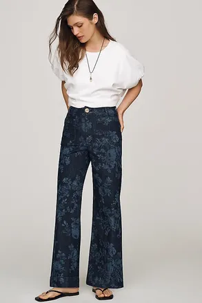 Maeve Colette High-Rise Wide-Leg Full-Length Jeans