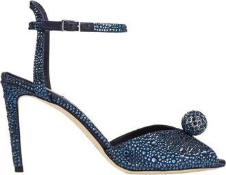 Jimmy Choo London Sacora 85 Sandaal - Dames - Sandalen met hakken - Blauw - 36 1/2 EU - Schoenen