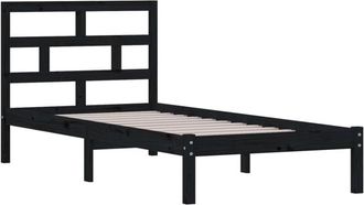 vidaXL 3101212 Bed Frame without Mattress Black Solid Wood 100x200 cm (810011+814183) Vidaxl