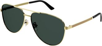 Gucci GG1233SA Asian Fit 002 Mens Sunglasses Gold Size 63 - Free RX Lenses - Free RX Lenses