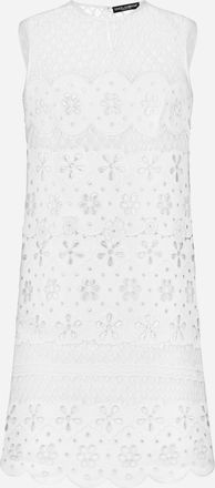 Dolce & Gabbana Short Cotton Dress With Cut-out Detailing - Woman Dresses White 38