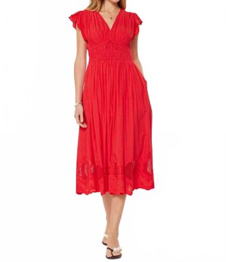 Current Air Embroidered Lace Midi Dress
