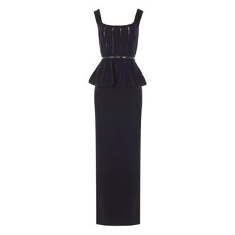 Elisabetta Franchi Maxi Dresses, female, Black, XS, Black Dresses for Women