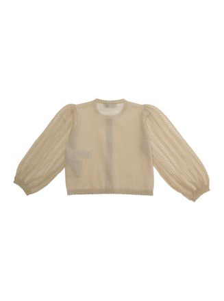 Emporio Armani Unisex Cardigan Beige Blend Wool Viscose Tops Top