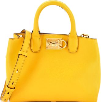 Ferragamo Studio Top Handle Box Bag Leather Small