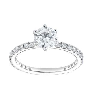 LuvMyJewelry Freya 14K White Gold Round Cut Lab Grown Diamond Solitaire Engagement Ring - 1.25 ctw at Nordstrom, Size 6.5