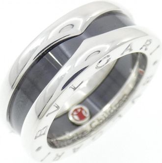 Bulgari Ceramic Silver 925 Band Ring (Pre-Owned)