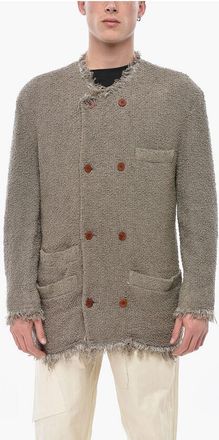 Magliano Double-Breasted Cotton Coat with Frayed Hem size S