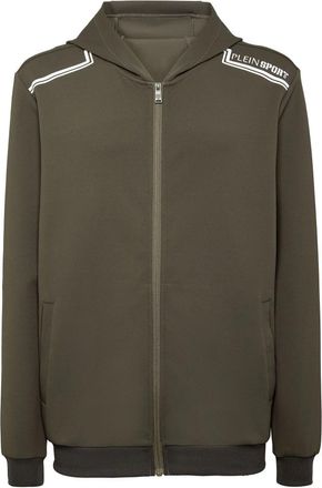 Plein Sport Mjb 3558 Hooded Sweatjacket - Heren - Sportshirts - Groen - 3XL - Fitness