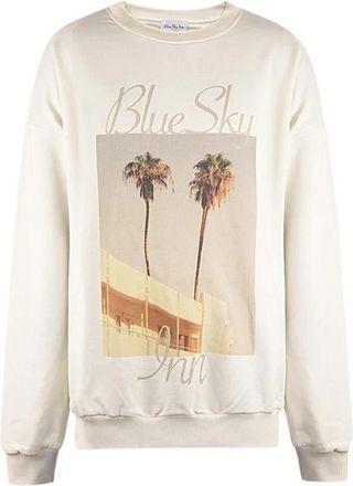 Blue Sky Inn Katoenen sweatshirt met palmboomprint - Heren - Sweatshirts - Beige - XL - Katoen - Hoodies & sweatvesten