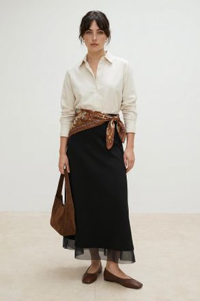 Trendyol Modest Dames Zwart Effen Maxi Modest Rokken