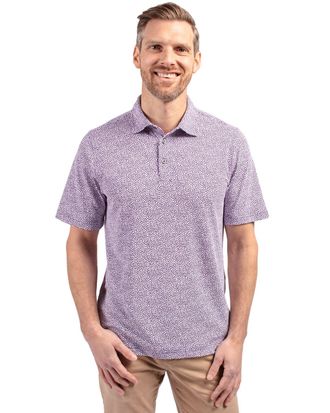 Cutter & Buck Virtue Eco Pique Botanical Print Recycled Mens Polo