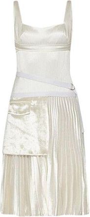 Victoria Beckham Ivory Silk Pleated Detail Dress Size XS