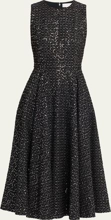 Michael Kors Sleeveless Sequin Cotton Midi Dress