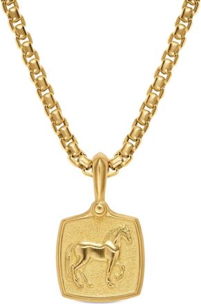 David Yurman 18K yellow gold Petrvs horse-amulet necklace - men - 18kt Yellow Gold - OS