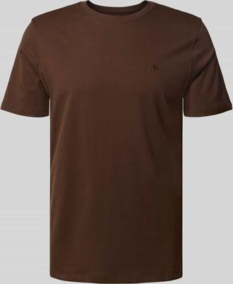 Scotch & Soda Regular Fit T-Shirt mit Label-Stitching in Dunkelbraun, Größe M