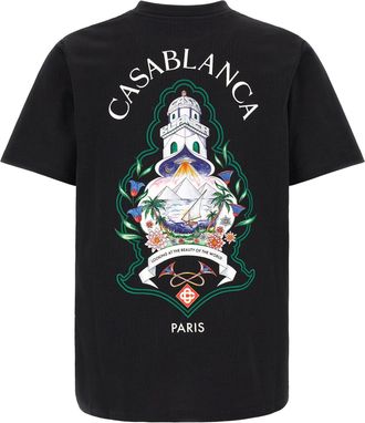 Casablanca Hotel Emblem Graphic Print T-shirt - Black