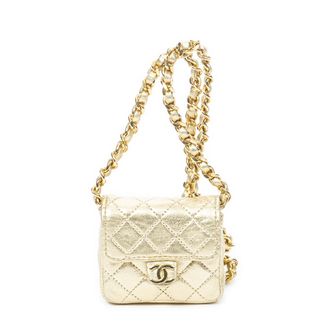 Chanel Vintage Micro Mini Chain Crossbody Schoudertas