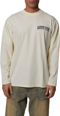 Good For Nothing Oversized Long Sleeve Revival T-Shirt in Ivory at Nordstrom, Size Xx-Large
