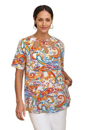 Jessica London Stretch Knit Cutout Swing Tunic in Multi Painterly Paisley at Nordstrom, Size 16