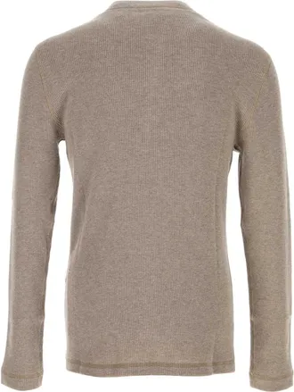 Brunello Cucinelli Cotton Blend Ribbed T-Shirt - Gray