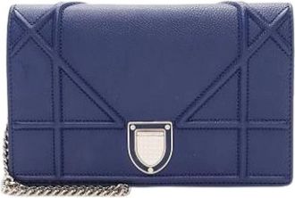 Dior Pre-owned Cross Body Bags, female, Blue, Size: ONE SIZE Pre-owned Leather Clutch