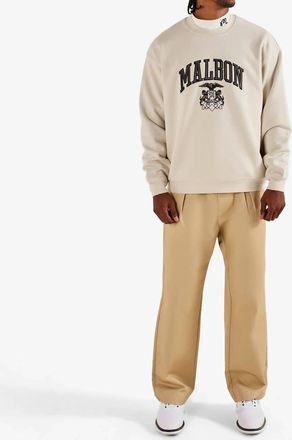 Malbon Golf Cadet Oxford Sweatshirt In Ivory