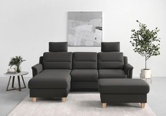 Sit&more Ecksofa »Farö L-Form« inklusive Federkern, wahlweise mit Bettfunktion und Bettkasten