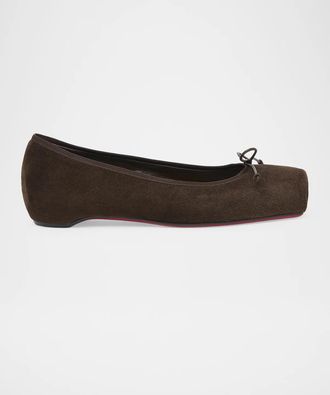 Christian Louboutin Cassia Nodo Suede Ballerina Flats