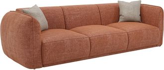 Vente-Unique Sof&aacute; 3 plazas en chenilla terracota JUNETI