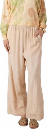 Dex Clothing Wide Leg Linen Pants In Sandy Blush
