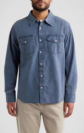 Corridor Pigment Dye Canvas Button-Up Shirt in Navy at Nordstrom, Size Xx-Large