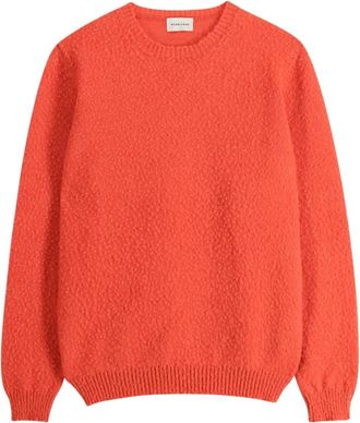 Scaglione Rondgebreide Kleding - Heren - Ronde hals truien - Oranje - XL - Wol - Truien & Vesten