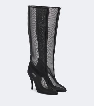 Alaia Ala&iuml;a Mesh knee-high boots