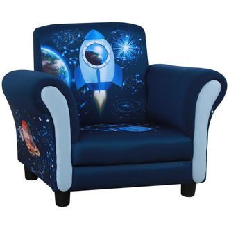 HOMCOM Child Armchair Kids Mini Sofa Chair with Armrest for 3-6 Years Old Blue | TJ Hughes