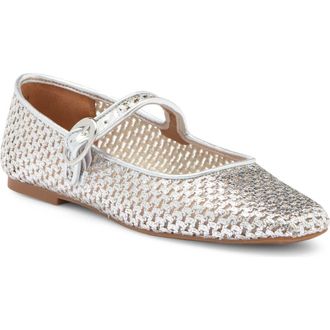 Nordstrom Rack Acinda Mary Jane Flat in Silver Metallic at Nordstrom Rack, Size 6.5