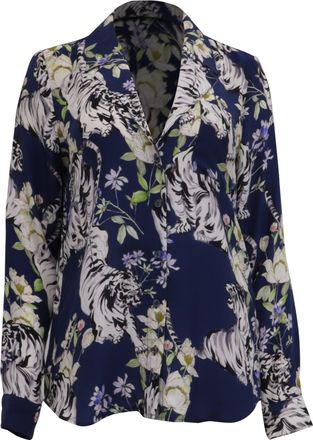 Anine Bing Blair Shirt in Blue Silk