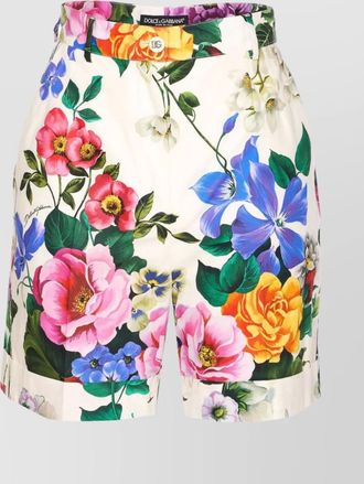 Dolce & Gabbana cotton high-rise floral-print tailored bermuda shorts