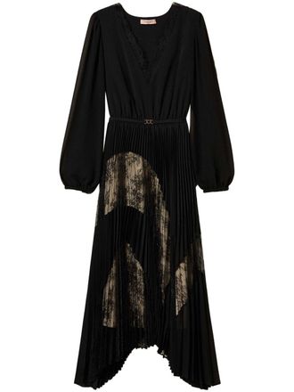 Twin-Set Geplooide jurk - Zwart