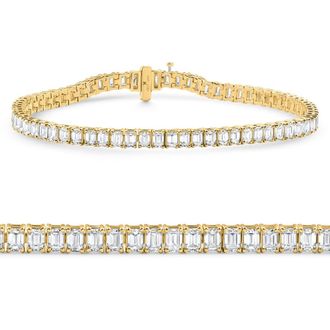 Pompeii3 7Ct Emerald Cut Diamond Tennis Bracelet 7 14k Yellow Gold Size: 7