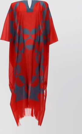 Dries Van Noten geometric print loose sheer beach kaftan
