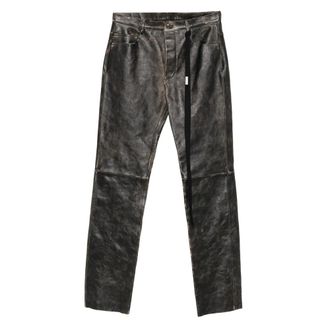Ann Demeulemeester Leather Pants Grigio-Uomo