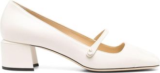 Jimmy Choo London Elisa 45mm pumps - women - Calf Leather/Patent Calf Leather/Nappa Leather/Calf Leather - 34,5 - Neutrals