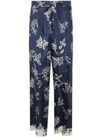Max Mara Cinzia Silk Twill Printed Trousers