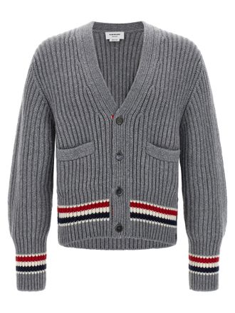 Thom Browne Mens Rwb Tape Cardigan