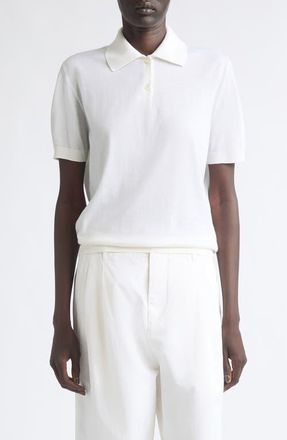 Jil Sander Wool Crop Polo in Piuma at Nordstrom, Size 38