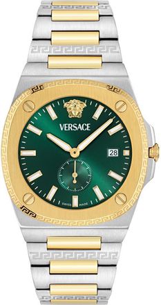 Versace Tolomeo Bracelet Watch, 40mm in Two Tone at Nordstrom